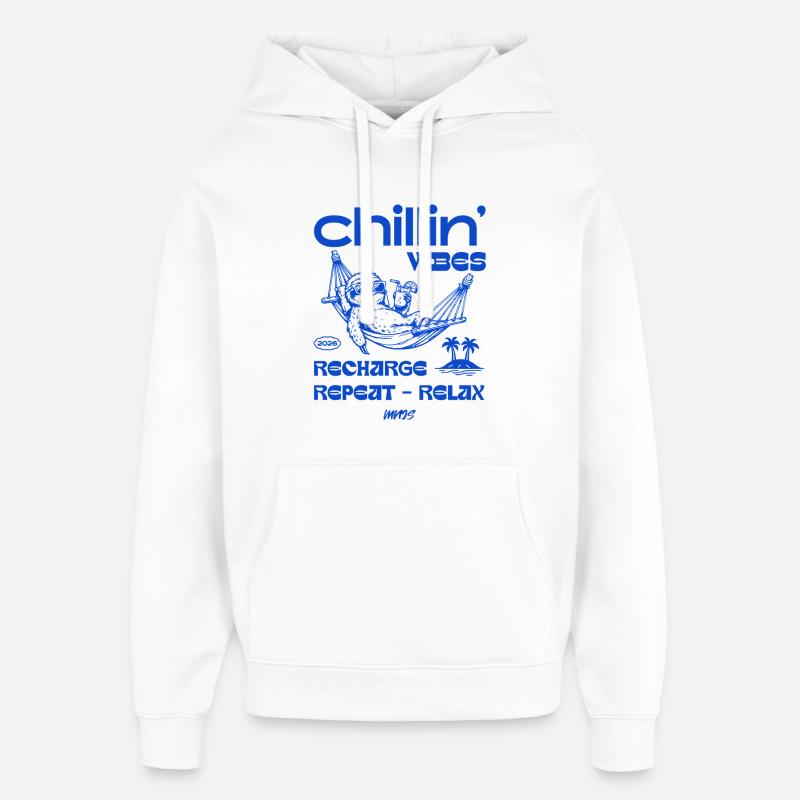 Chillin Vibes : Hammock Tropics - Sweat à capuche unisexe Stanley/Stella Oversized - blanc