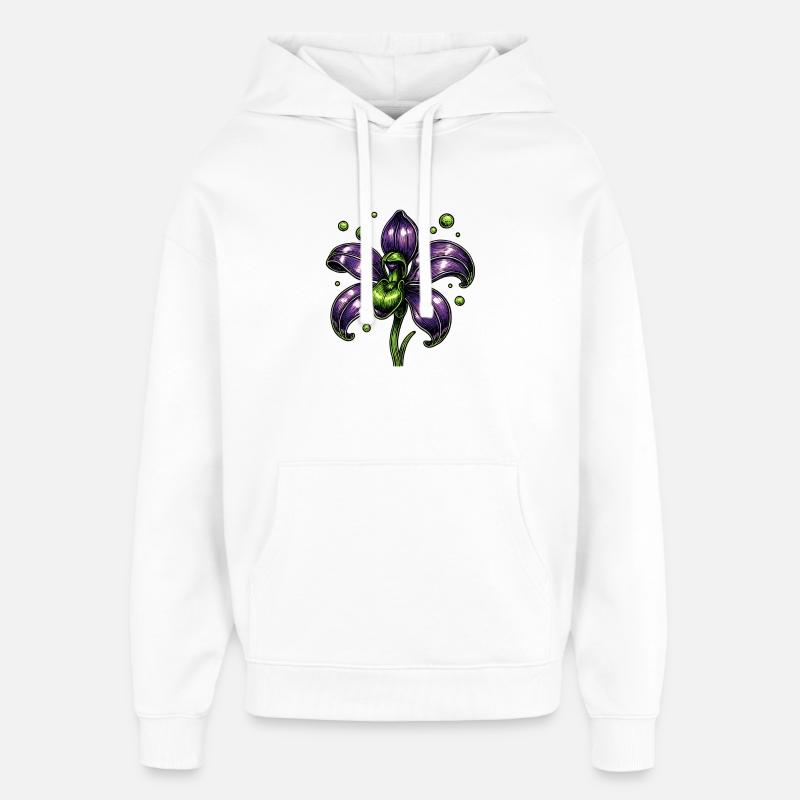 Lila Orchidee Blume Botanik - Oversized Unisex Hoodie von Stanley/Stella - Weiß