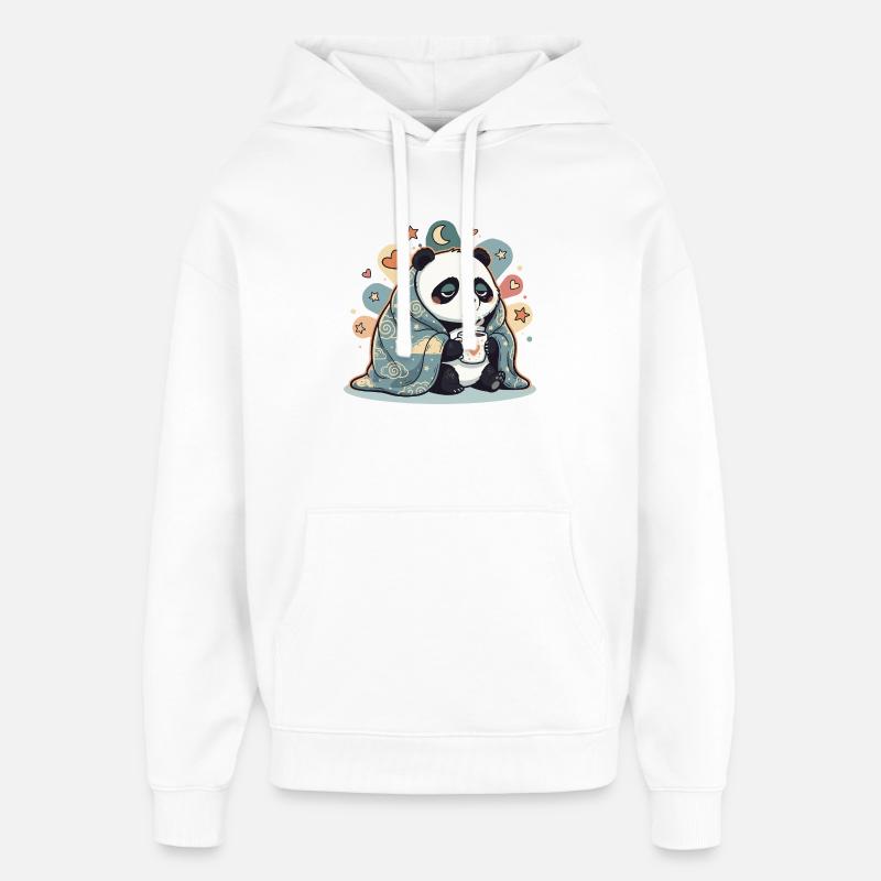 Cuddly panda under cloud cover - Oversized Unisex Hoodie by Stanley/Stella - white
