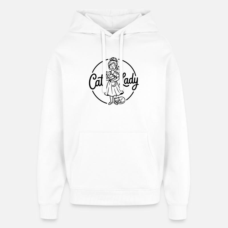 katten vrouw - Oversized Unisex Hoodie by Stanley/Stella - white
