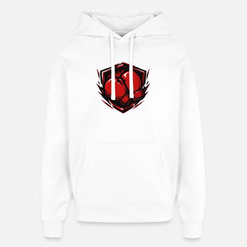 Boxen Boxhandschuhe Schild - Oversized Unisex Hoodie von Stanley/Stella - Weiß
