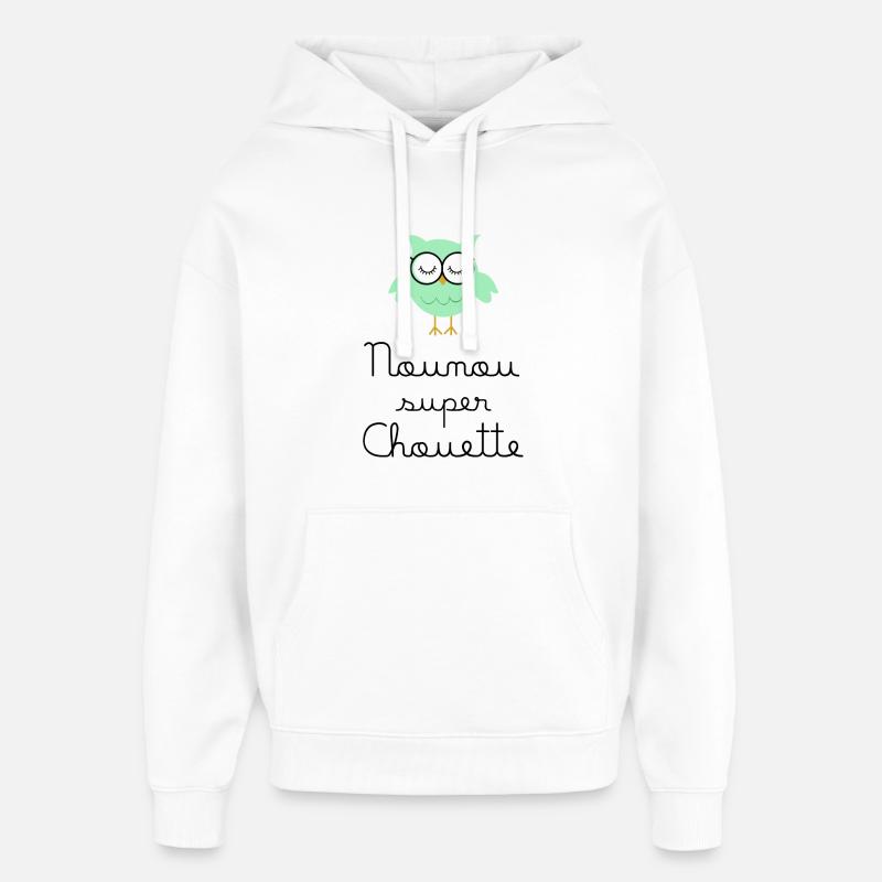 Kindermädchen große Eule - Oversized Unisex Hoodie von Stanley/Stella - Weiß