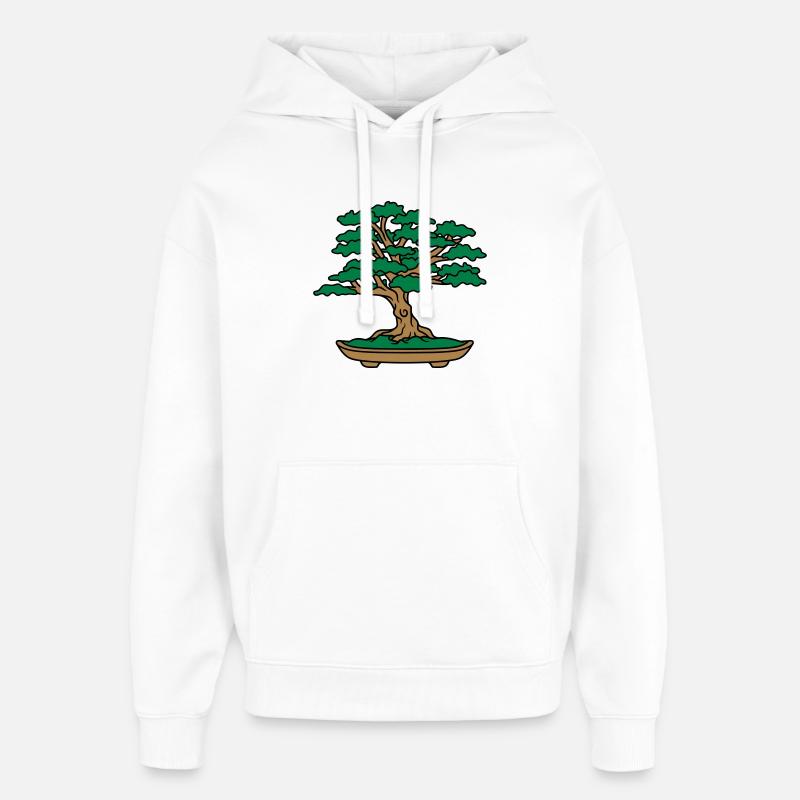 bonsaï feuilles branches petit arbre - Sweat à capuche unisexe Stanley/Stella Oversized - blanc