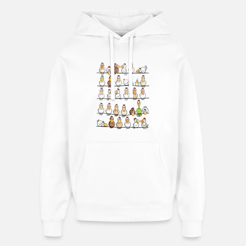Ferme de poulet - Sweat à capuche unisexe Stanley/Stella Oversized - blanc