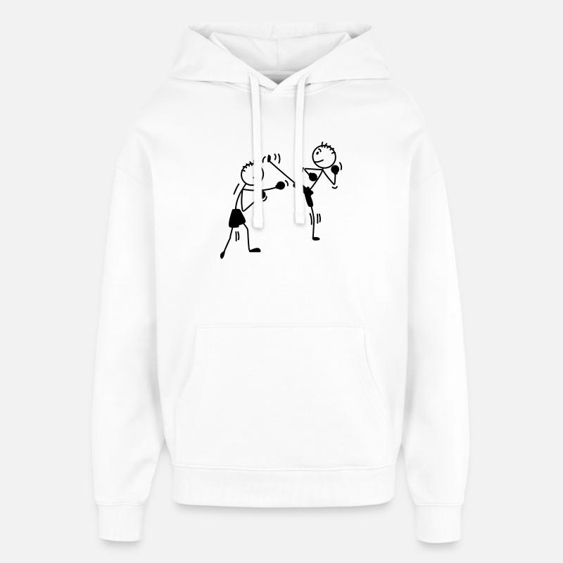 kickboxing high kick et punchs - Sweat à capuche unisexe Stanley/Stella Oversized - blanc