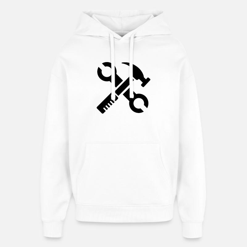 werkzeug tools symbol geschenk tischler Handwerker - Oversized Unisex Hoodie von Stanley/Stella - Weiß