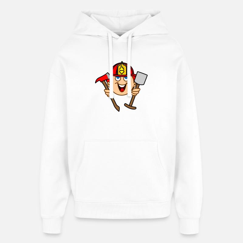 POMPIER peau blanche - Sweat à capuche unisexe Stanley/Stella Oversized - blanc