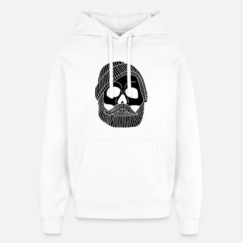 Schädel eines schwarzen Fischers - Oversized Unisex Hoodie von Stanley/Stella - Weiß