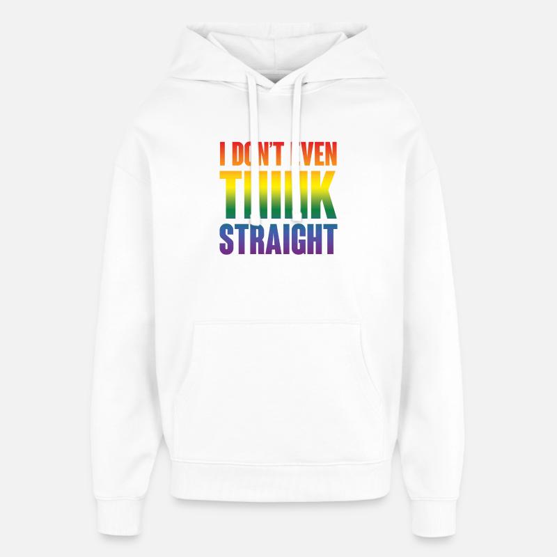 Je ne pense même pas directement - Sweat à capuche unisexe Stanley/Stella Oversized - blanc