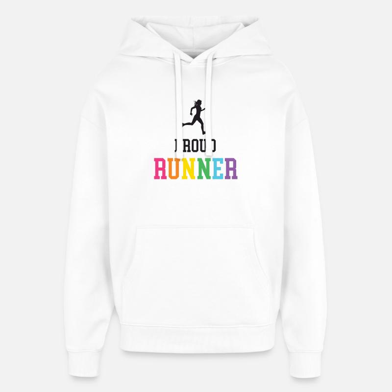 Fier coureur LGBT - Sweat à capuche unisexe Stanley/Stella Oversized - blanc