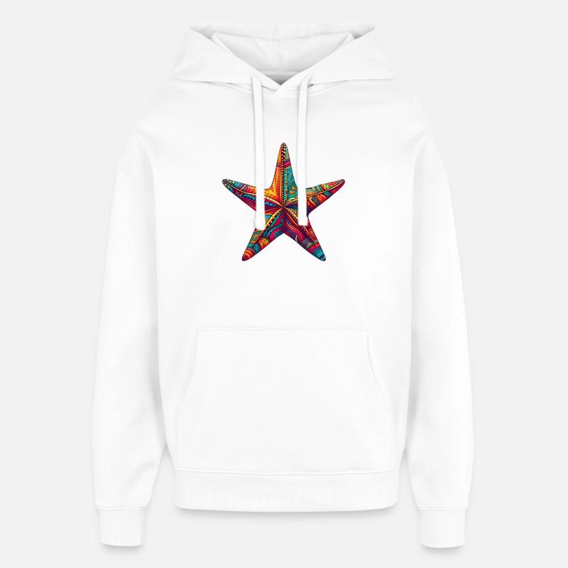 Étoile de mer - Sweat à capuche unisexe Stanley/Stella Oversized - blanc