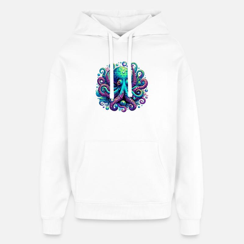 Krake - Oversized Unisex Hoodie von Stanley/Stella - Weiß