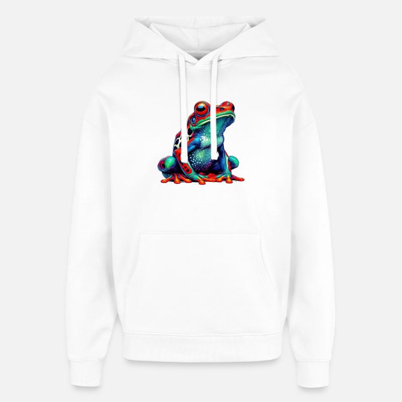 Grenouille - Sweat à capuche unisexe Stanley/Stella Oversized - blanc