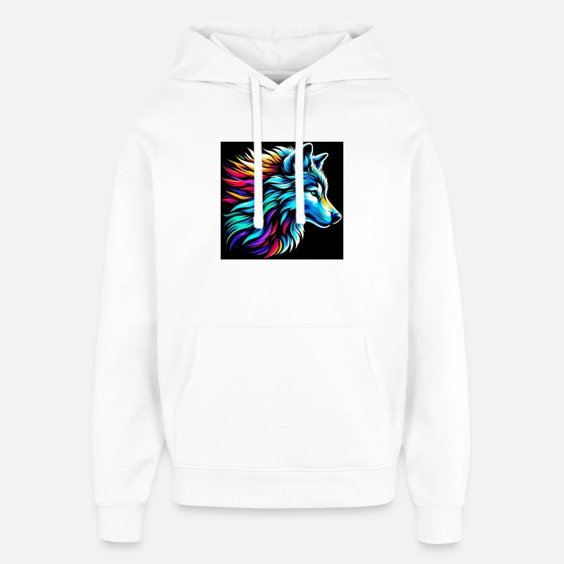 Wolf - Oversized Unisex Hoodie von Stanley/Stella - Weiß