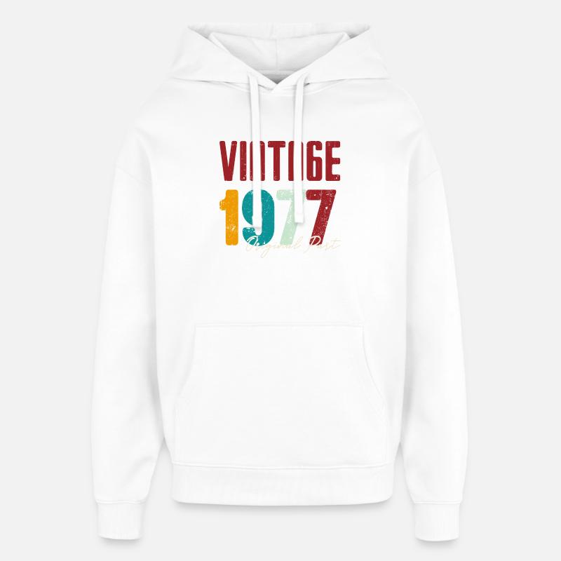 Millésime 1977 Partie originale - Sweat à capuche unisexe Stanley/Stella Oversized - blanc