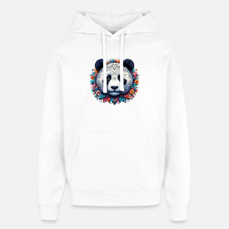 Panda - Sweat à capuche unisexe Stanley/Stella Oversized - blanc