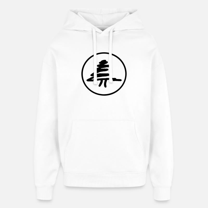 Fir tree in a circle - Oversized Unisex Hoodie by Stanley/Stella - white