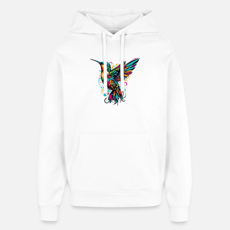 Kolibri - Oversized Unisex Hoodie von Stanley/Stella - Weiß