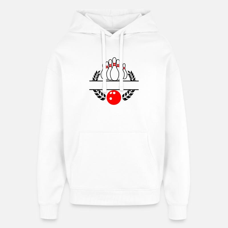 Couronne de laurier bowling Bowling rouge - Sweat à capuche unisexe Stanley/Stella Oversized - blanc