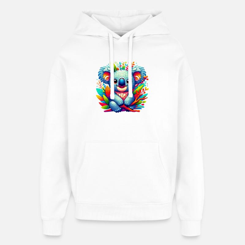 Koala - Oversized Unisex Hoodie von Stanley/Stella - Weiß