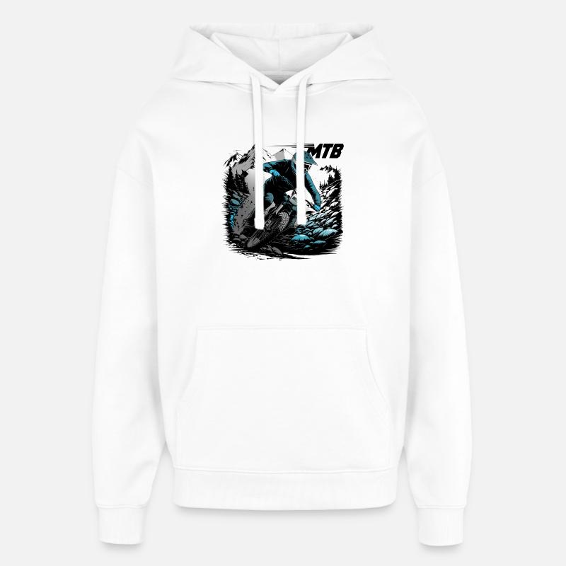 VTT Descente - Sweat à capuche unisexe Stanley/Stella Oversized - blanc