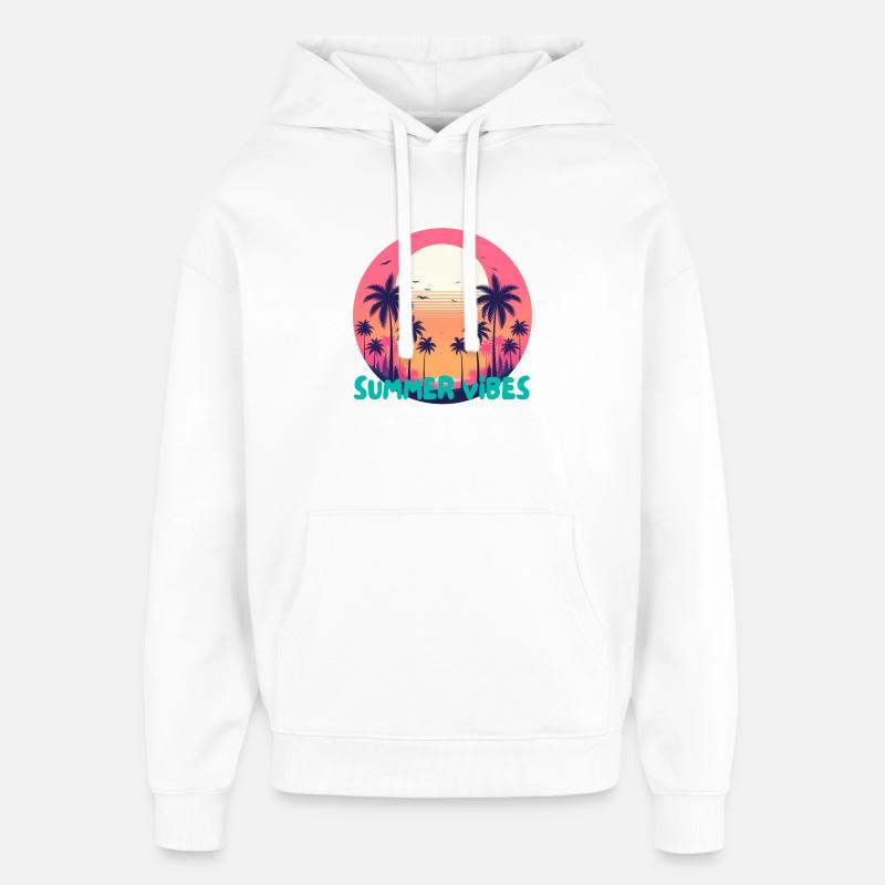 Ambiance estivale - Sweat à capuche unisexe Stanley/Stella Oversized - blanc