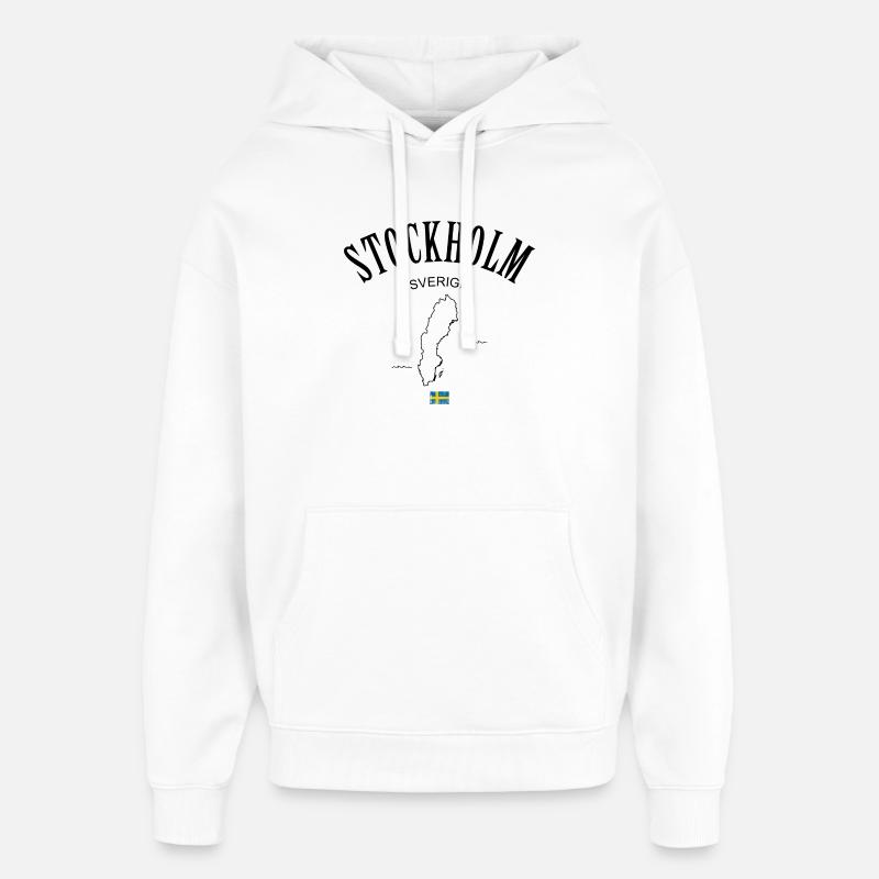 Drapeau nordique minimal - Sweat à capuche unisexe Stanley/Stella Oversized - blanc