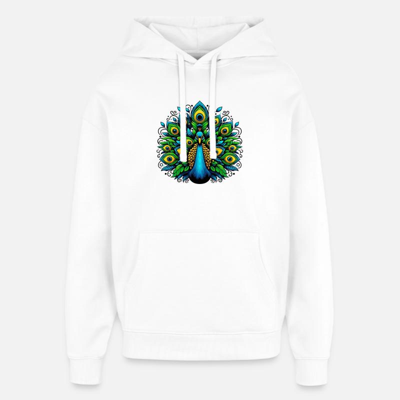 Paon - Sweat à capuche unisexe Stanley/Stella Oversized - blanc