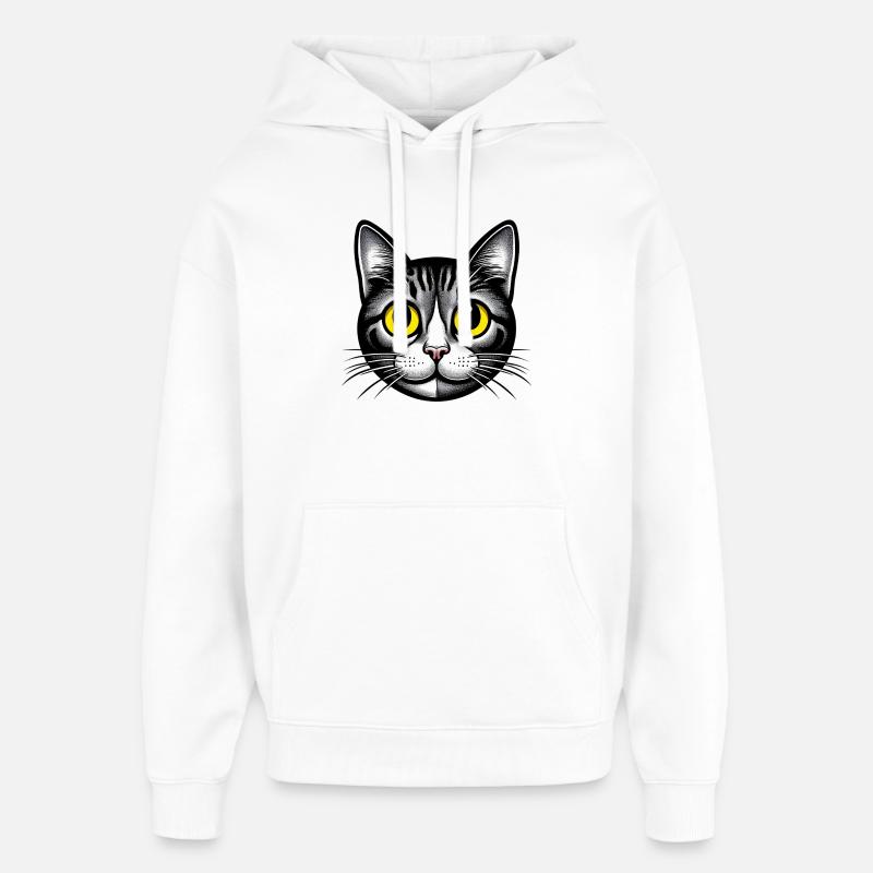Katze - Oversized Unisex Hoodie von Stanley/Stella - Weiß