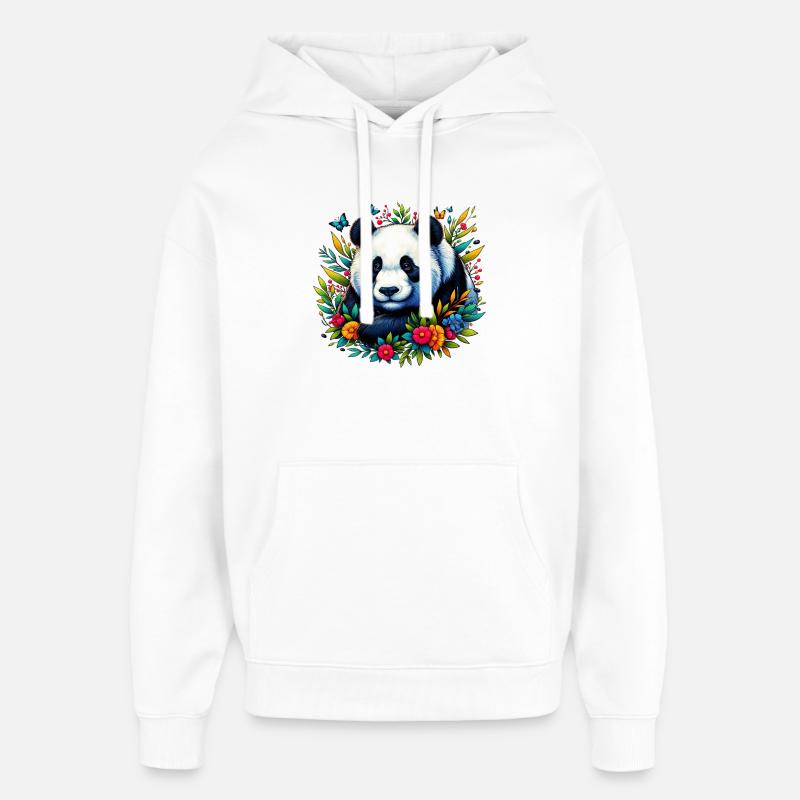 Panda - Sweat à capuche unisexe Stanley/Stella Oversized - blanc