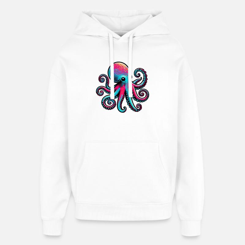 Octopus - Oversized Unisex Hoodie by Stanley/Stella - white