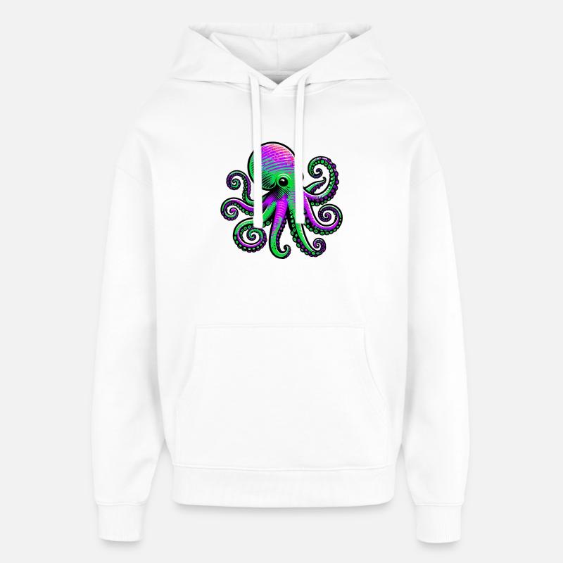 Octopus - Oversized Unisex Hoodie by Stanley/Stella - white