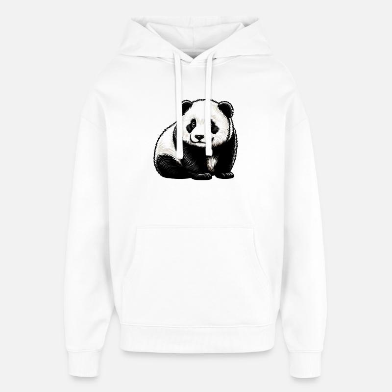 Panda - Sweat à capuche unisexe Stanley/Stella Oversized - blanc