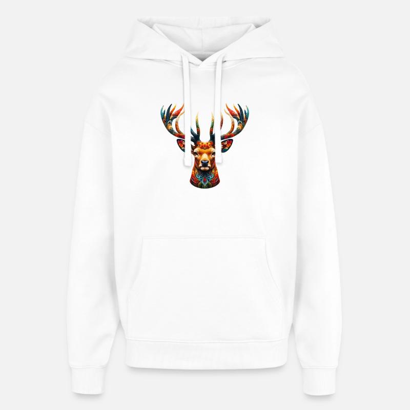 Cerf - Sweat à capuche unisexe Stanley/Stella Oversized - blanc