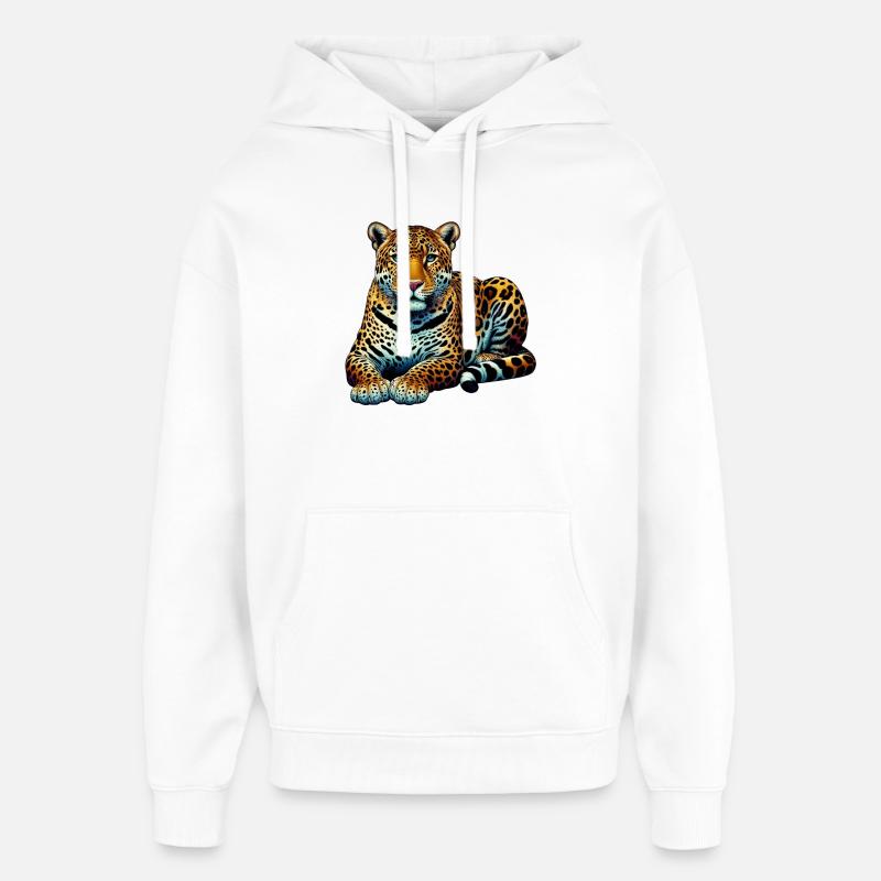 Léopard - Sweat à capuche unisexe Stanley/Stella Oversized - blanc