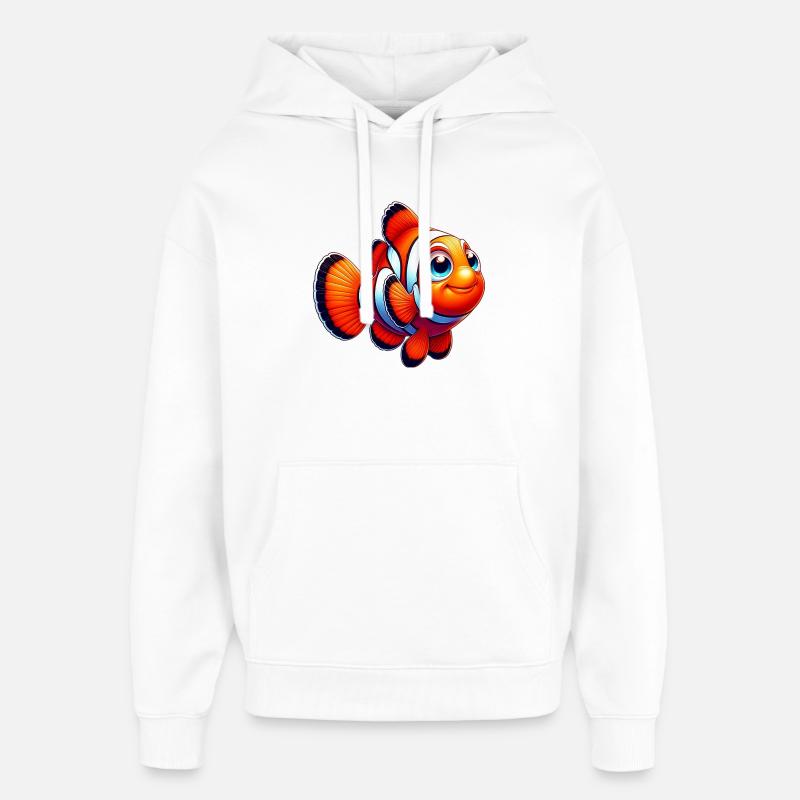 Poisson-clown - Sweat à capuche unisexe Stanley/Stella Oversized - blanc