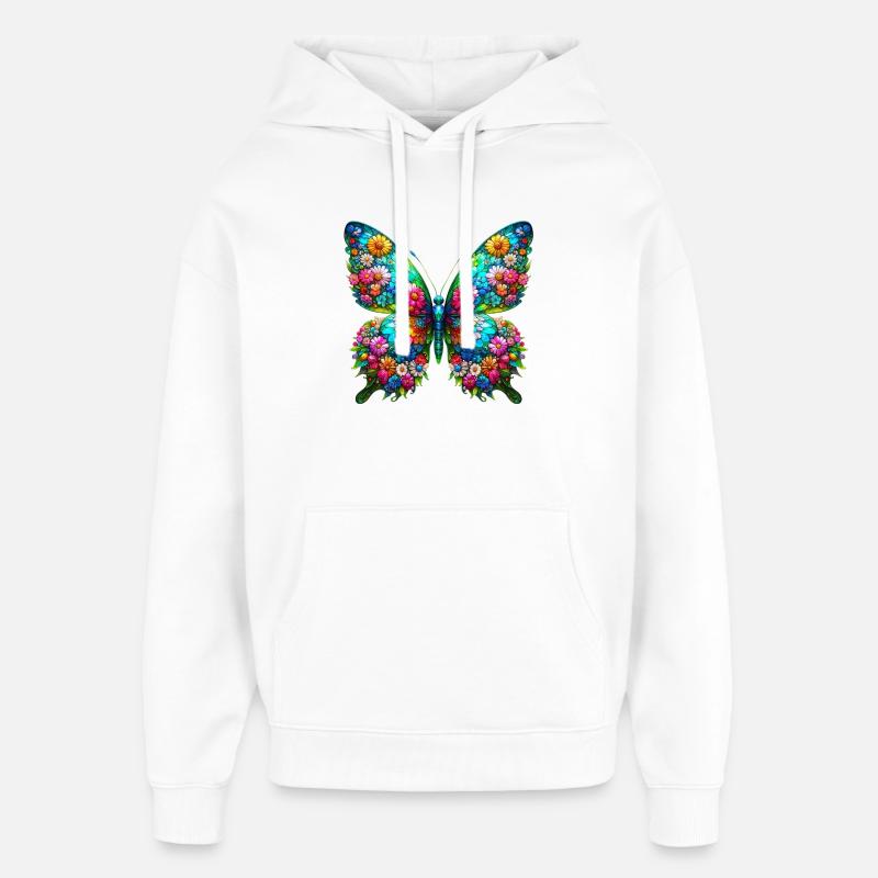 Papillon - Sweat à capuche unisexe Stanley/Stella Oversized - blanc