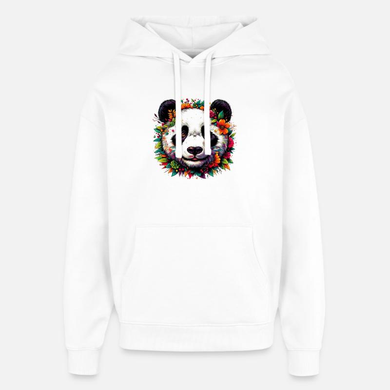 Panda - Sweat à capuche unisexe Stanley/Stella Oversized - blanc