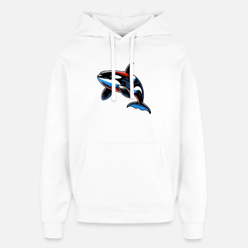 Orka - Stanley/Stella Oversized Bluza z kapturem unisex - biały
