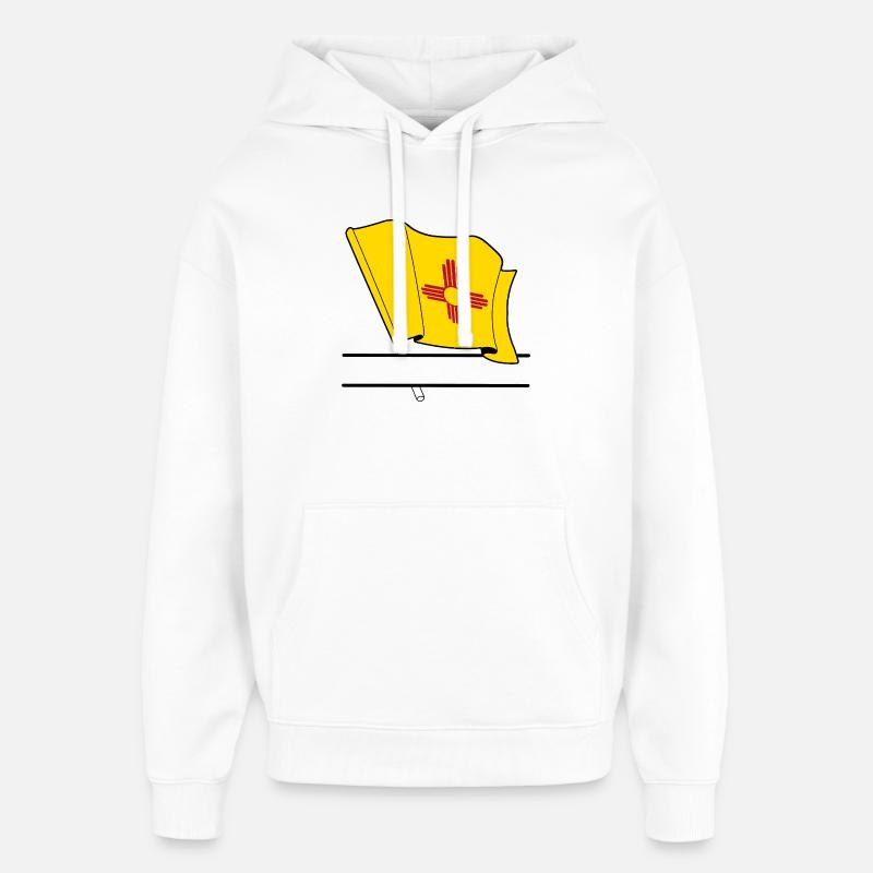Drapeau Nouveau-Mexique bannière de texte - Sweat à capuche unisexe Stanley/Stella Oversized - blanc
