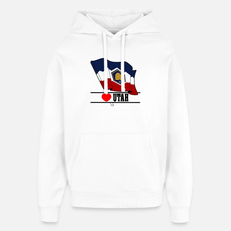Hinweis Utah Herz UTAH - Oversized Unisex Hoodie von Stanley/Stella - Weiß