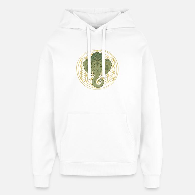 Éléphant - Sweat à capuche unisexe Stanley/Stella Oversized - blanc