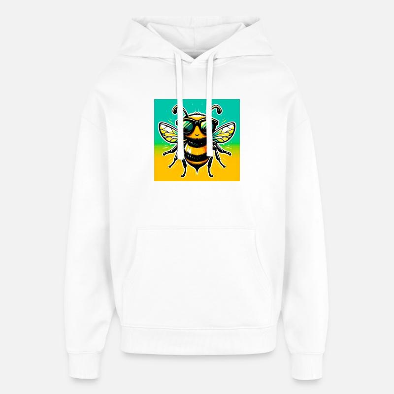abeille - Sweat à capuche unisexe Stanley/Stella Oversized - blanc