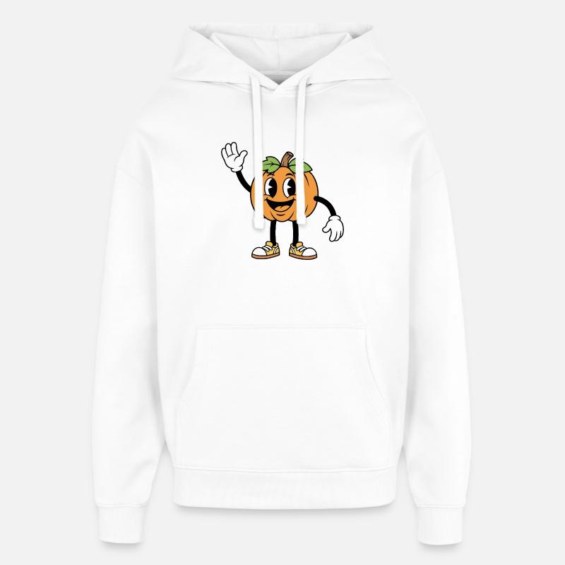 Dessin animé de citrouille d’Halloween - Sweat à capuche unisexe Stanley/Stella Oversized - blanc