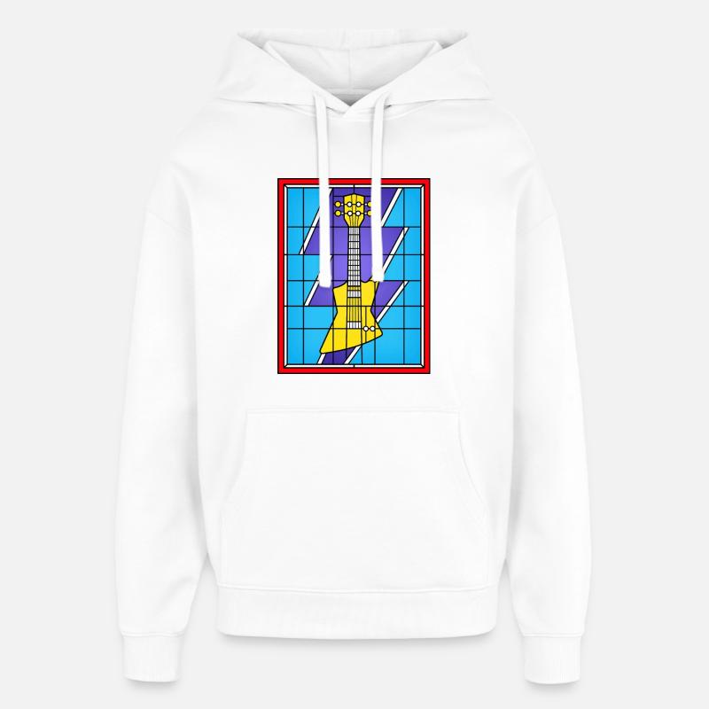 Buntglasgelbe E-Gitarre - Oversized Unisex Hoodie von Stanley/Stella - Weiß