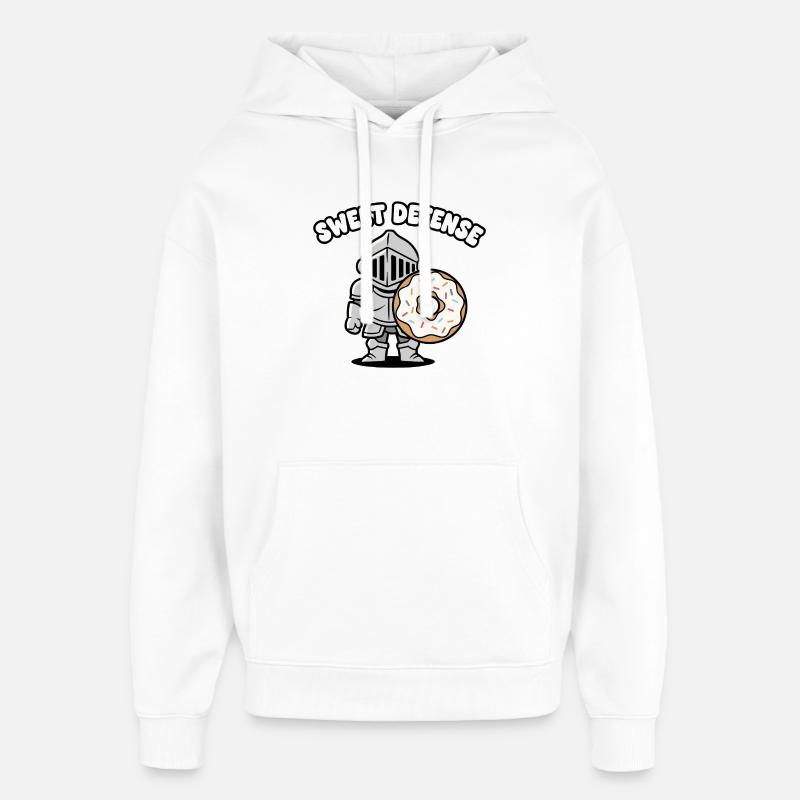 Chevalier avec beignet - Sweat à capuche unisexe Stanley/Stella Oversized - blanc