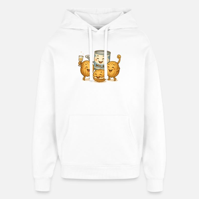 Lait concentré avec biscuits aux noix - Sweat à capuche unisexe Stanley/Stella Oversized - blanc