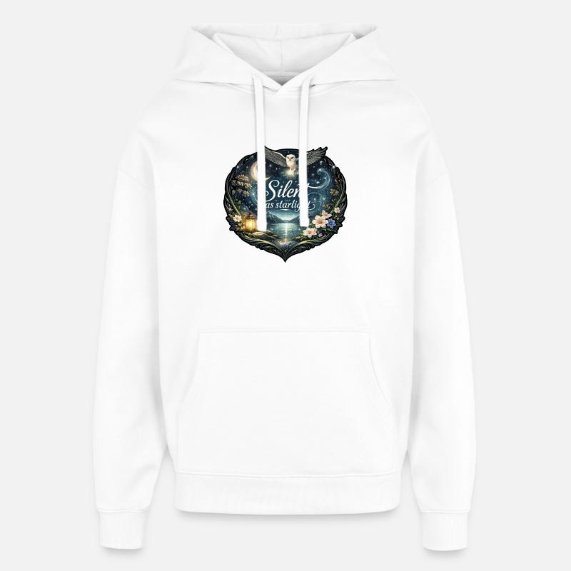 Silencieux comme la lumière des étoiles - Sweat à capuche unisexe Stanley/Stella Oversized - blanc