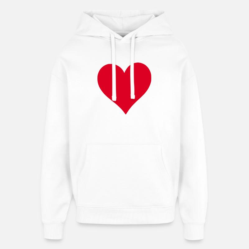 Saint-Valentin cœur rouge, st.valentin - Sweat à capuche unisexe Stanley/Stella Oversized - blanc