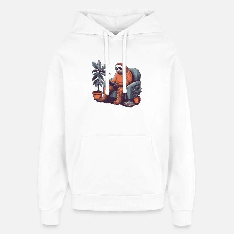 Joueur paresseux dans le fauteuil - Sweat à capuche unisexe Stanley/Stella Oversized - blanc